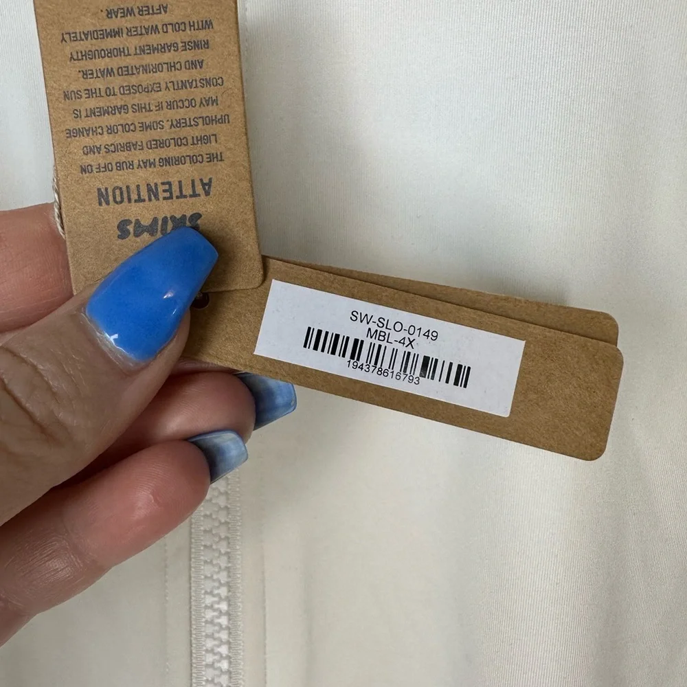 SKIMS Zip Front Sleeveless One-piece Swim sz.4X Marble - Picture 2 of 6